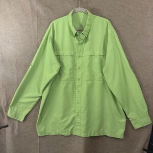 Game Guard Performance Shirt Mens Sz 3XL Green Pockets Roll Tab UPF 50+ Quik Dry